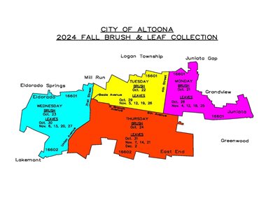 2025 Fall Leaf and Brush Collection Map