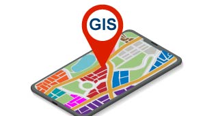 GIS mapping icon on top of a phone.