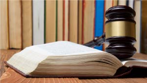 Picture of gavel and open book.