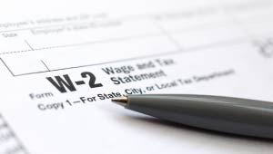 A picture of a W-2 form that links to local tax information