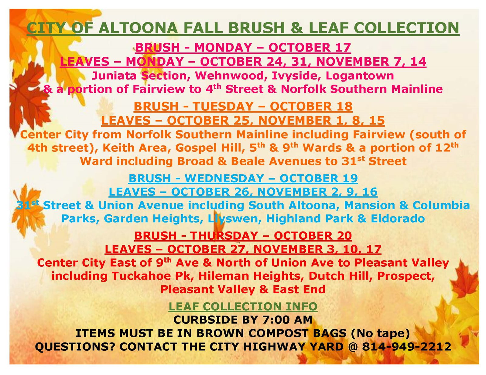 Fall Brush & Leaf Collection